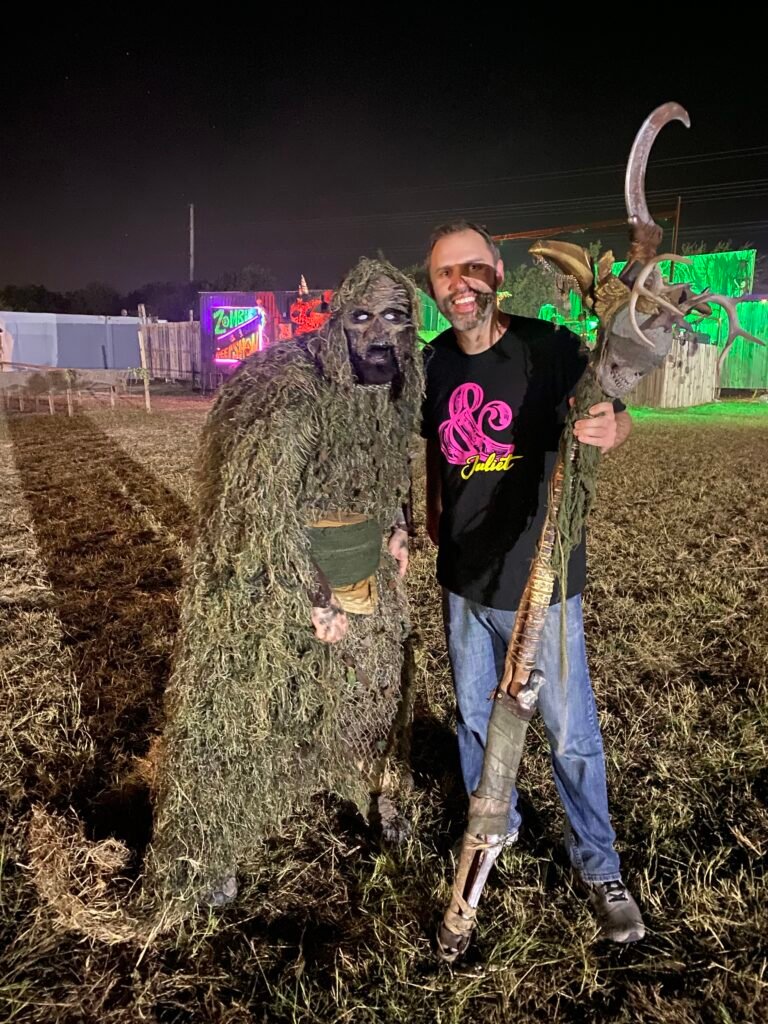 The author posing with a swamp creature.